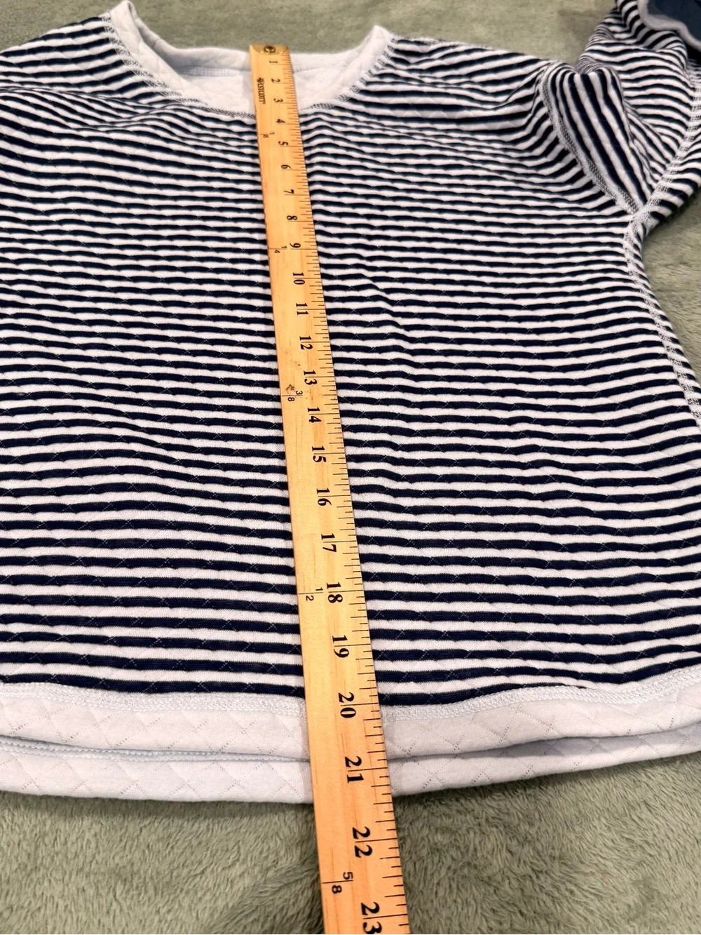 Women’s J.Crew Reversible Quilted Stripe Sweatshirt XXS Blue White NWT